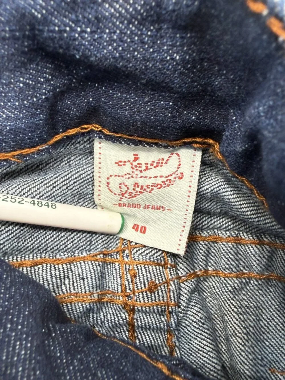 True Religion Joey Super T Jeans Mens 40x30 Blue Denim Straight Leg Pants USA
